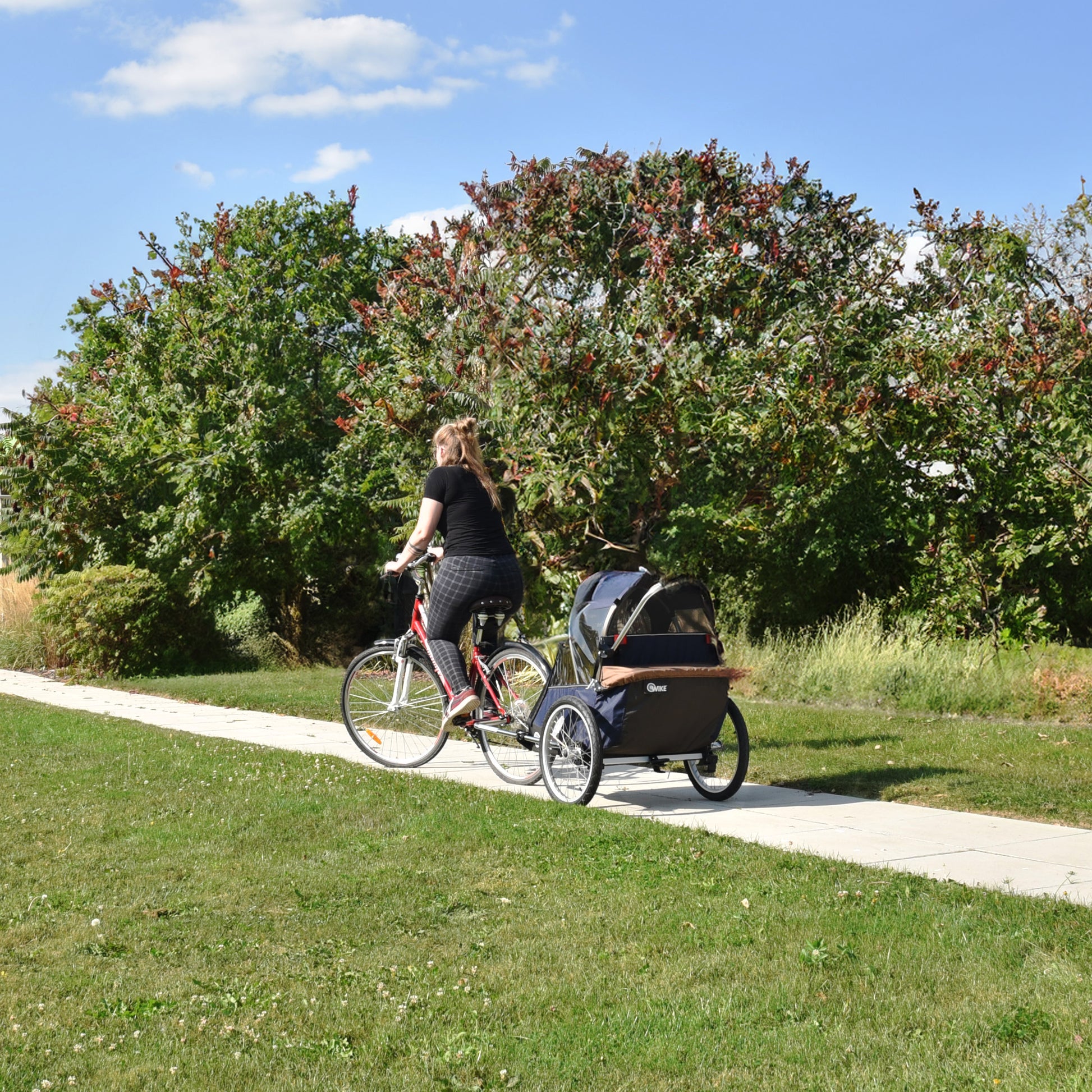 Wike Premium Double Children's Bike Trailer Includes Stroller