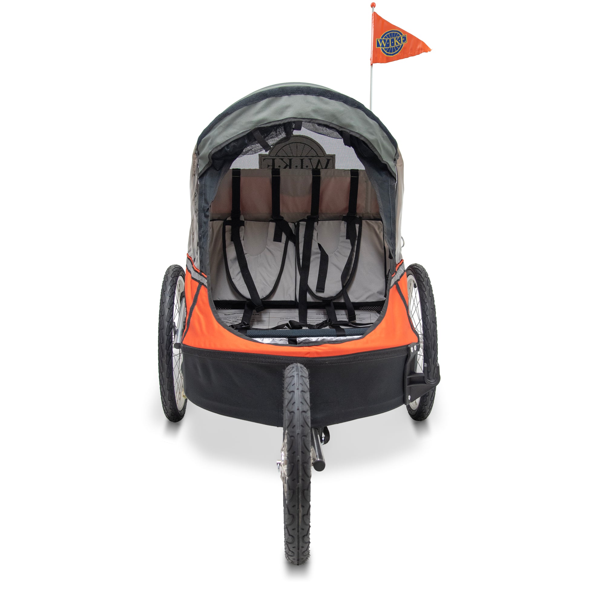 double bicycle stroller Wike Premium Double Children's Bike Trailer - Includes Stroller and Jogging Kit