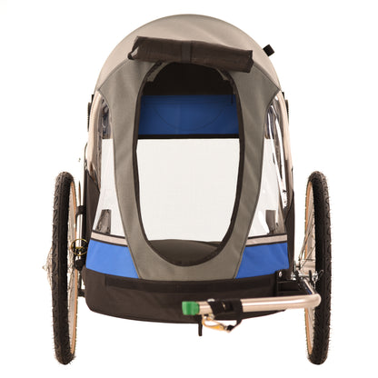 Wagalong Pet Trailer - Includes Stroller and Jogging Kit - Blue/Grey