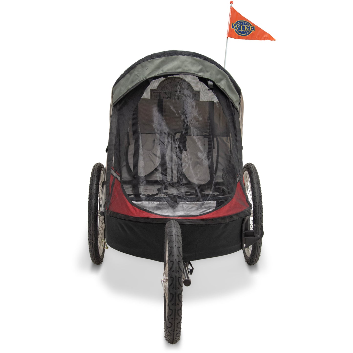 Wike Premium Double Children's Bike Trailer - Includes Stroller and Jogging Kit